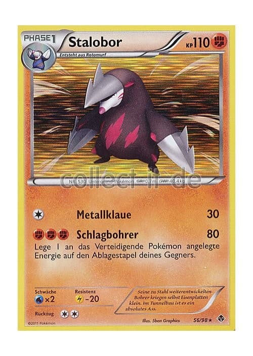 Pokemon Schwarz&Weiss - Aufstreben der Mächtigen 56/98 - Stalobor - Holo Deutsch