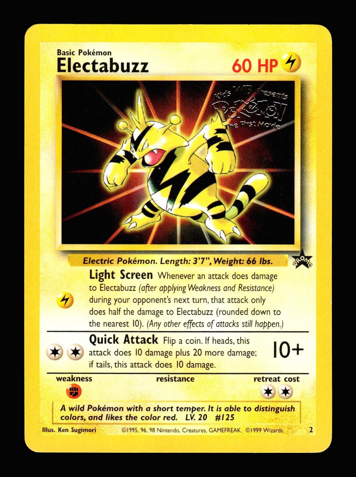Electabuzz 2 Promo Wizards Black Star Promos Pokemon 1999 LP Sugimori