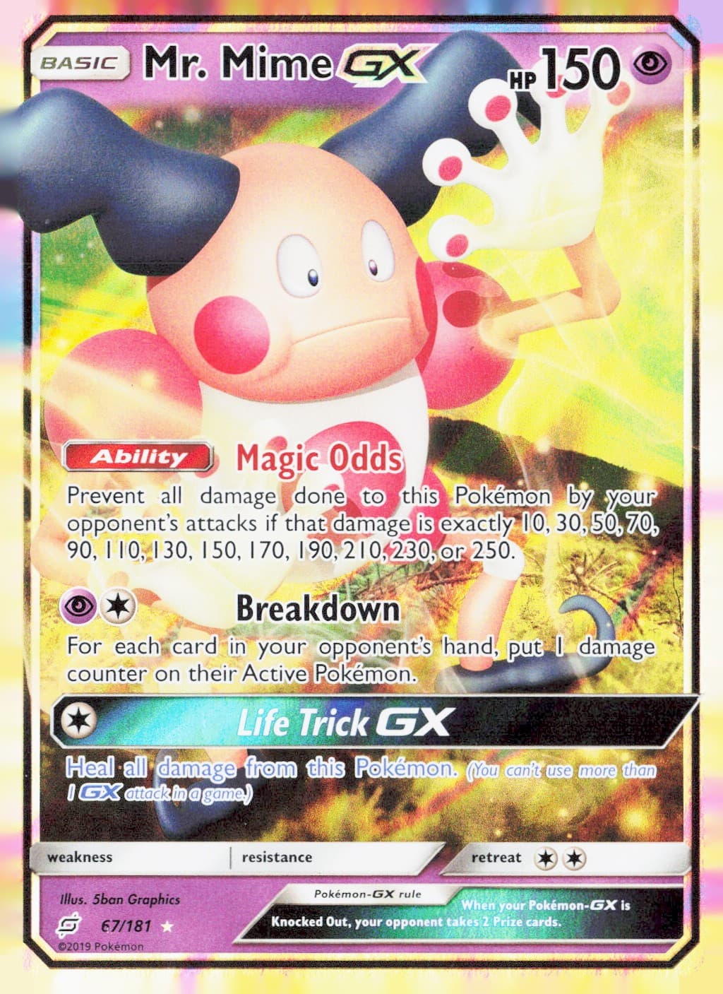 Mr. Mime GX SM - Team Up #67/181 Ultra Rare Pokemon