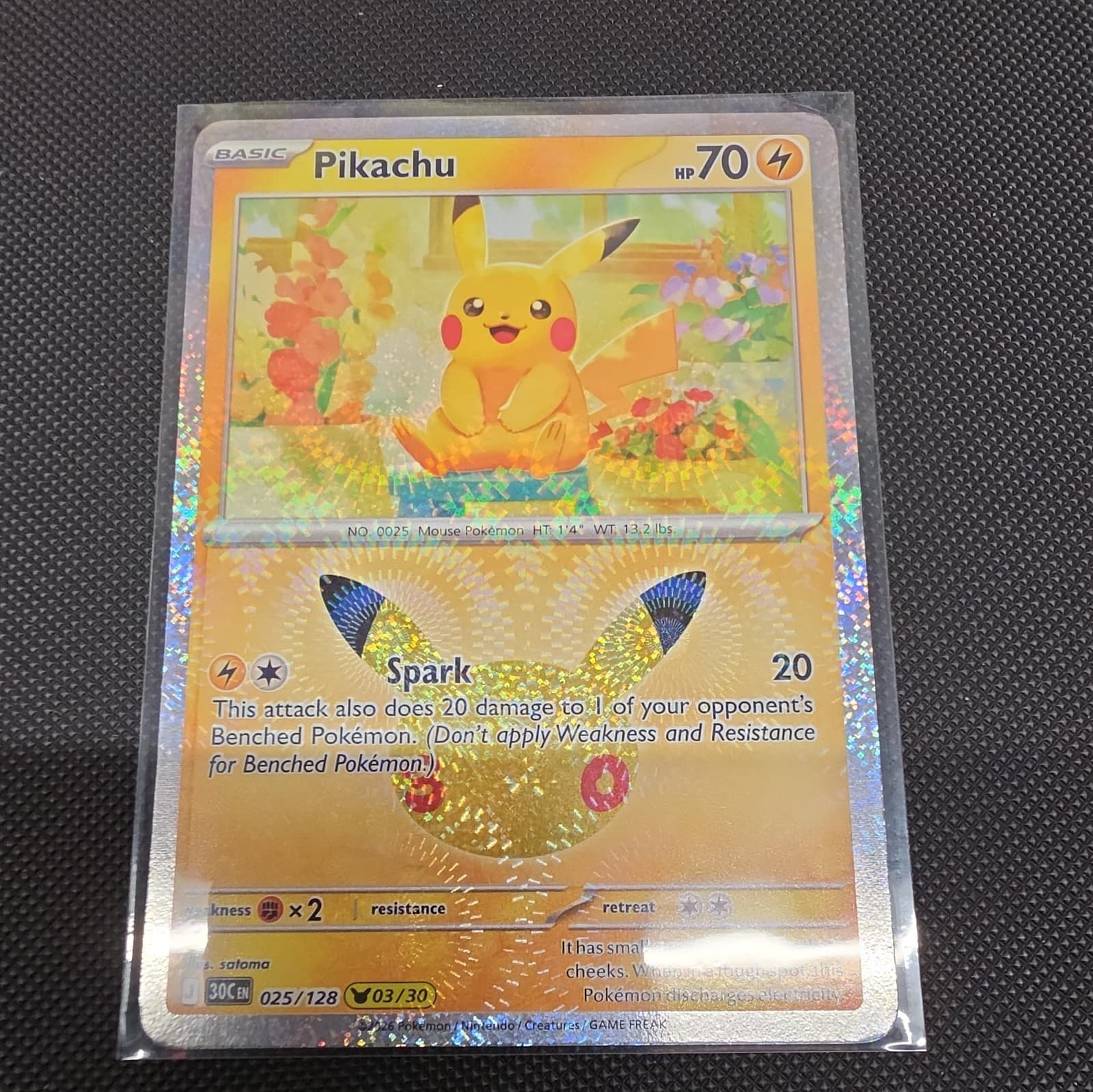 Pikachu - 25/128 30th Celebration 03/30 Holo NM Pokemon TCG