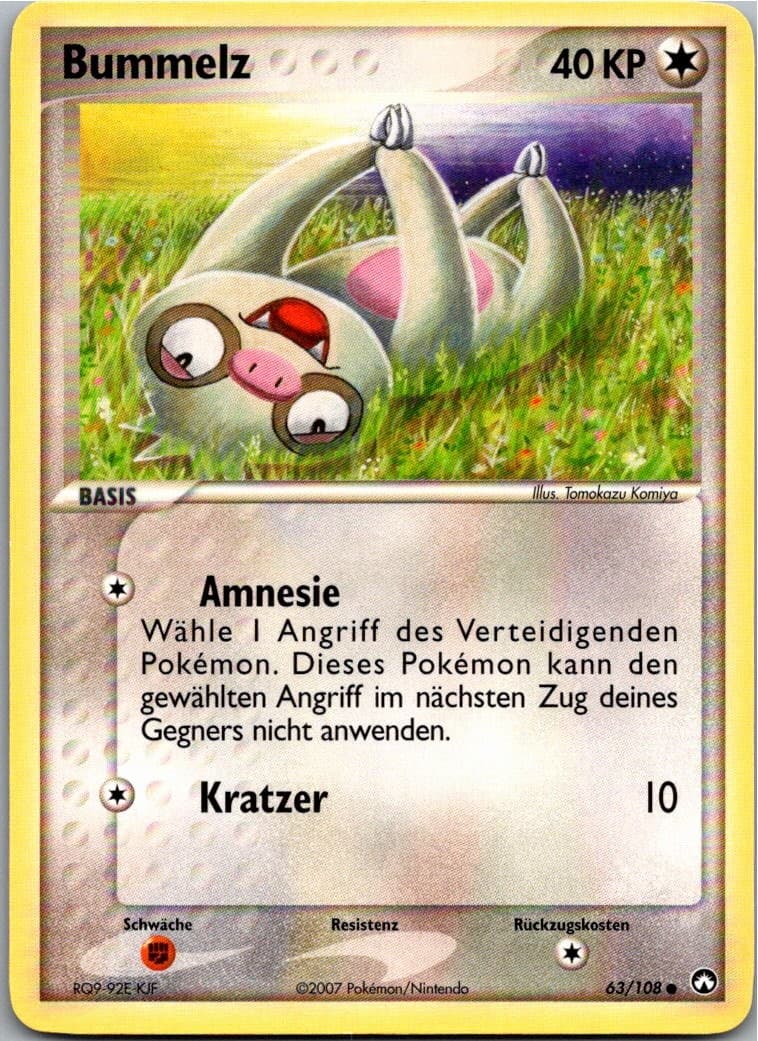 Pokémon Bummelz 63/108 EX Power Keepers 2007 Deutsch