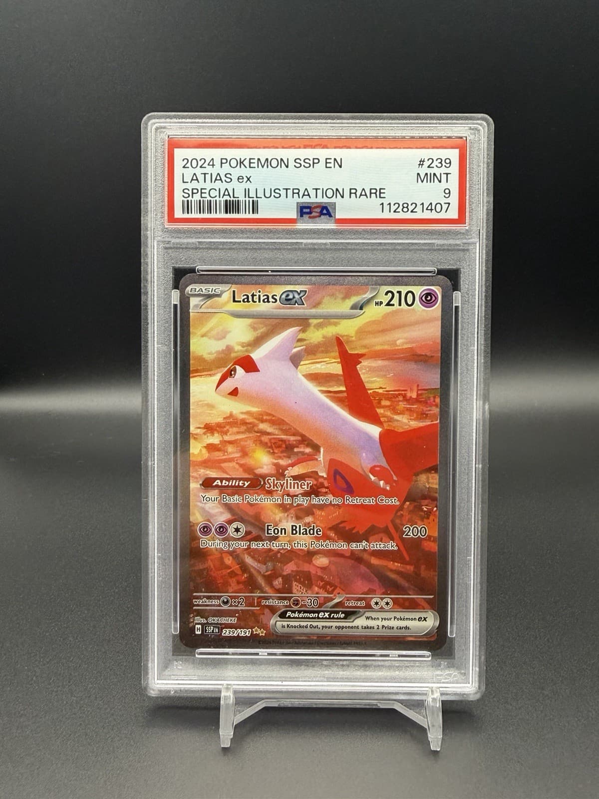 Pokémon Latias EX Special Illustration Rare Surging Sparks PSA 9 239/191