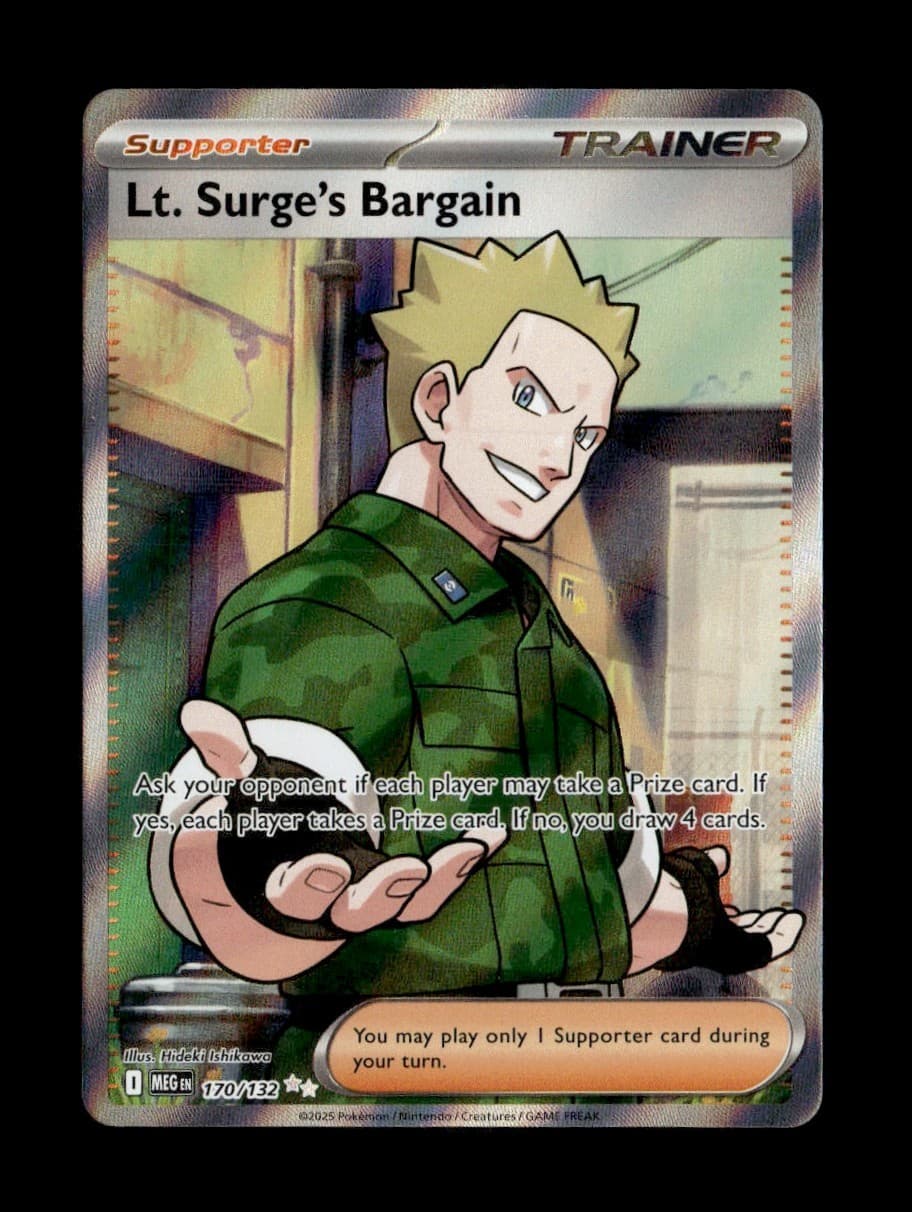 Lt. Surge's Bargain 170/132 ME01: Mega Evolution Ultra Rare Holo Pokemon TCG NM