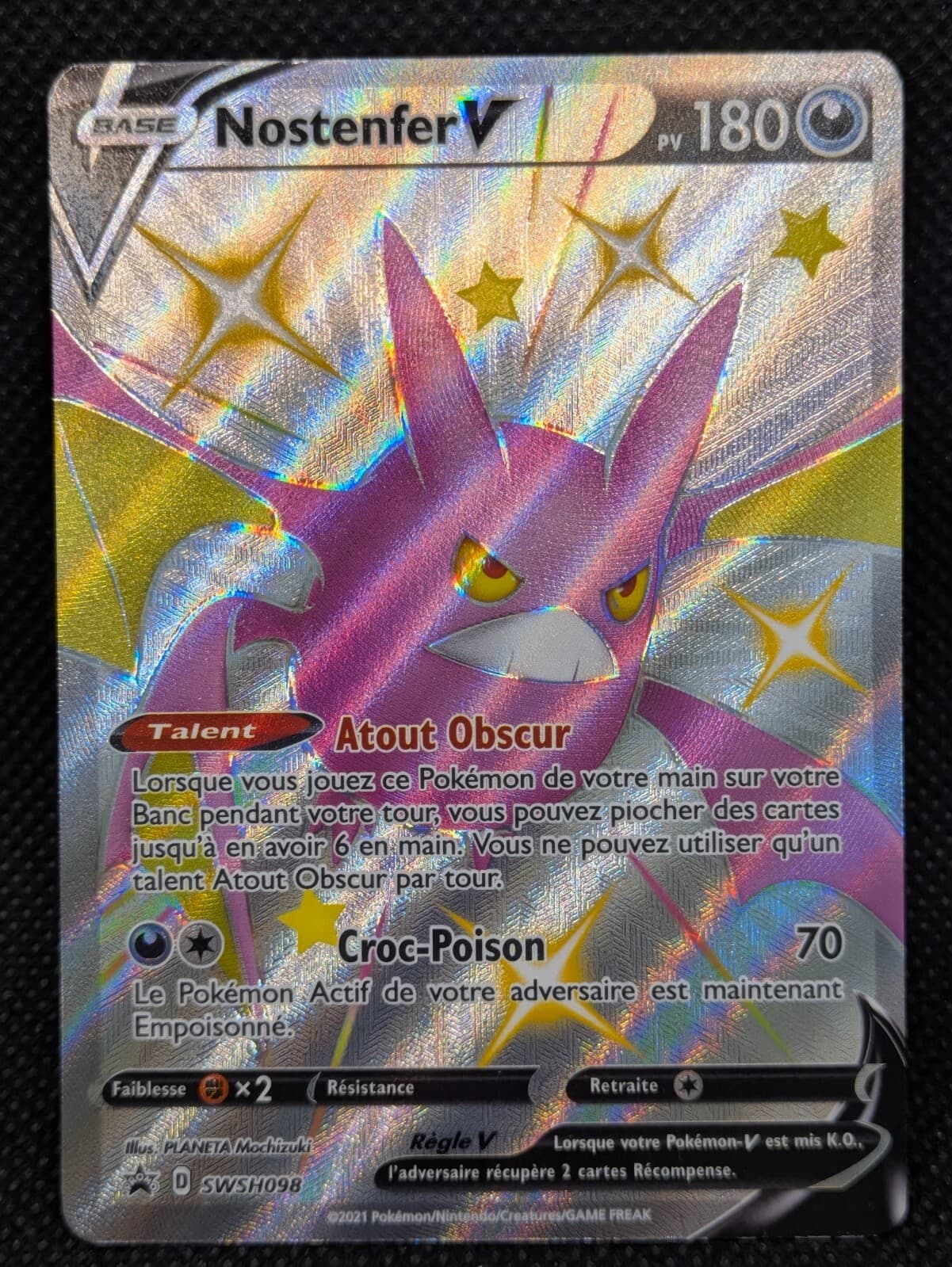 Carte Pokemon NOSTENFER V Français - FA PROMO FR - SWSH098 - Neuf