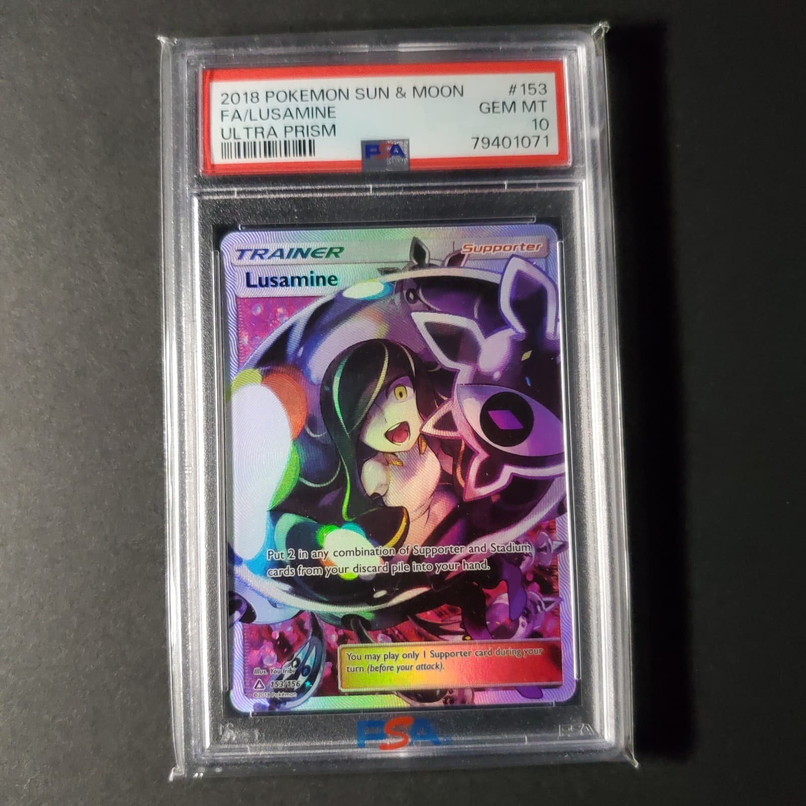2018 Pokemon Sun & Moon Ultra Prism #153 FA Lusamine PSA 10 GEM MINT