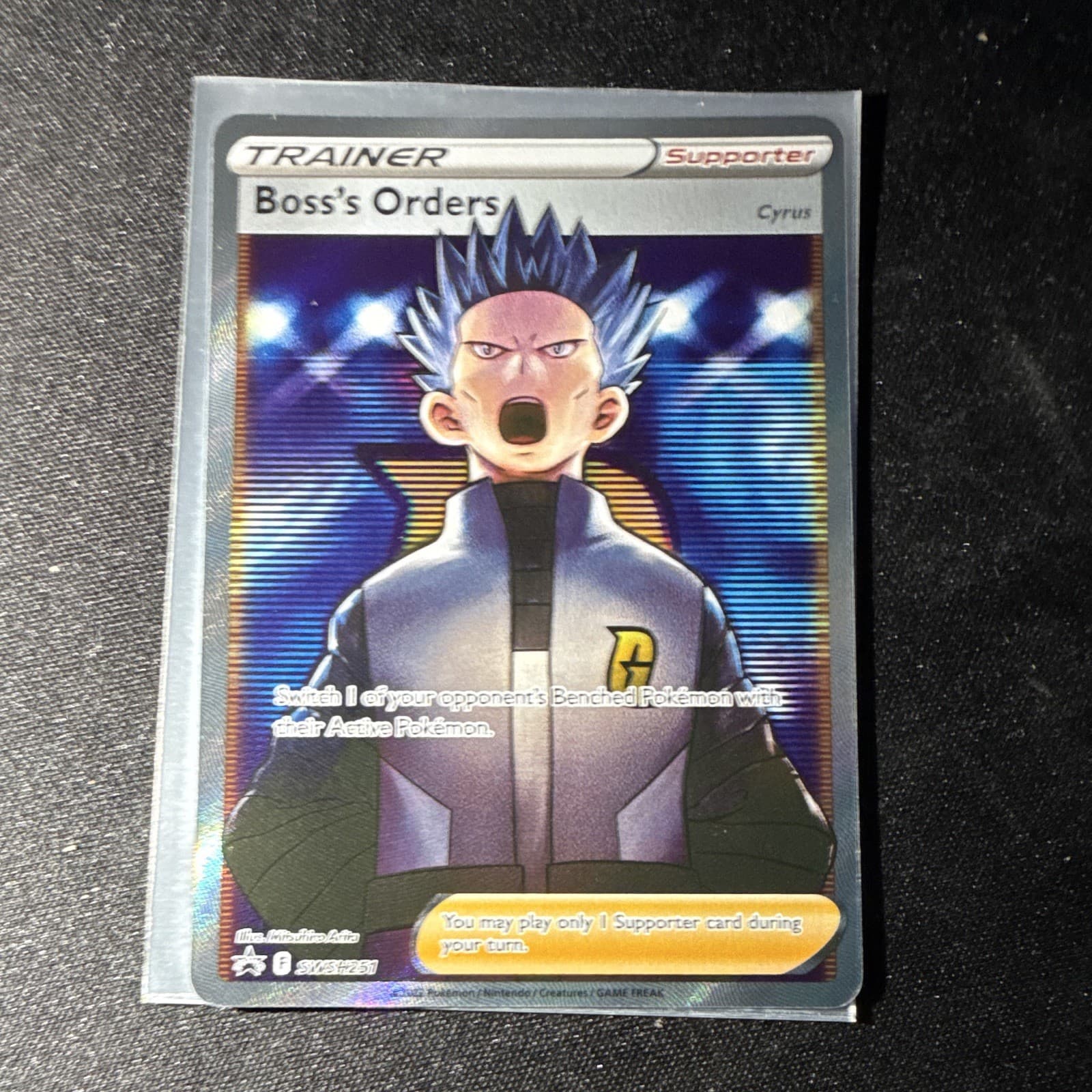 Pokémon TCG Boss's Orders Cyrus SWSH251 Promo Full Art Holo Eng