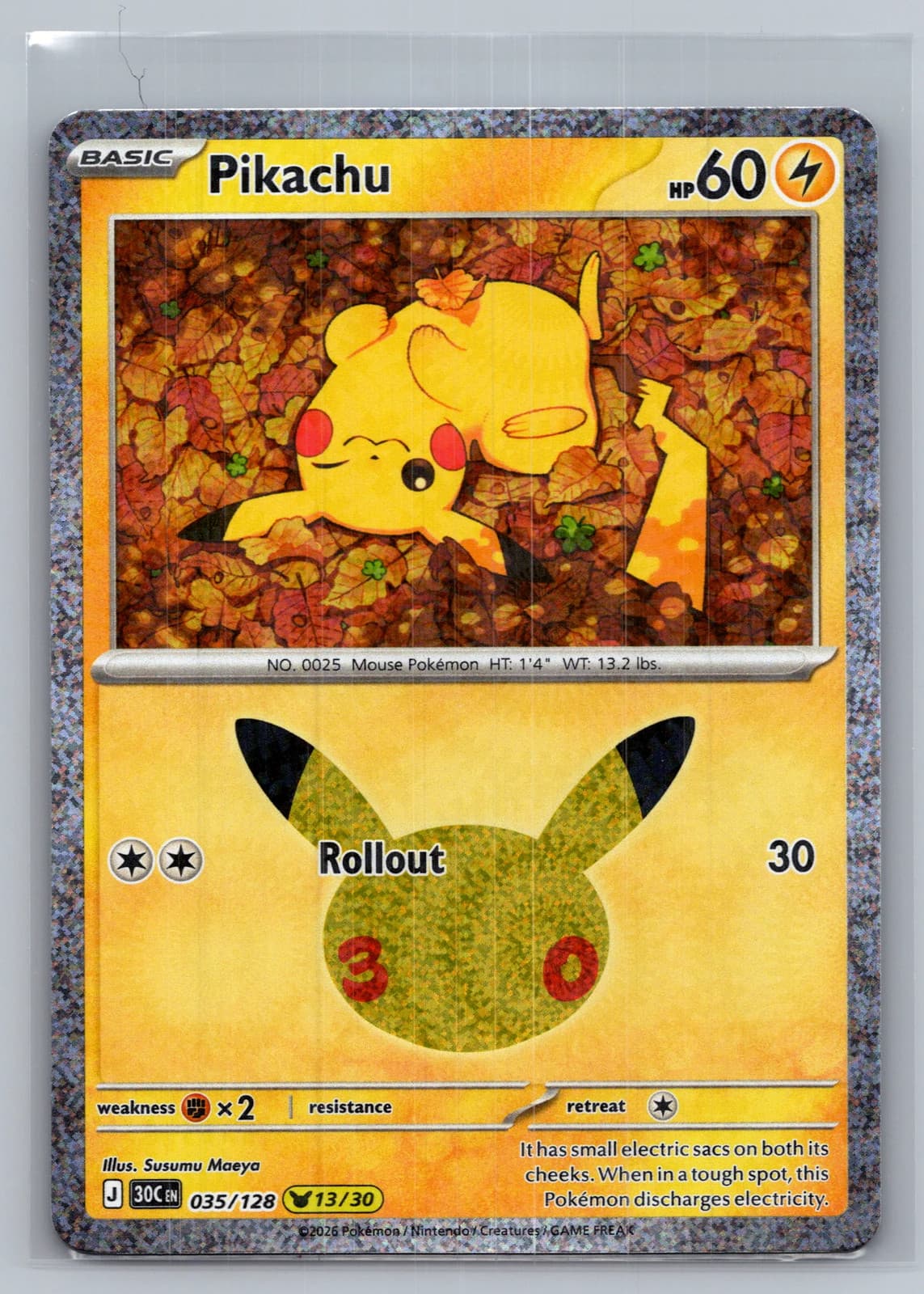 Pikachu #35/128 2026 30th Celebration Pokemon TCG