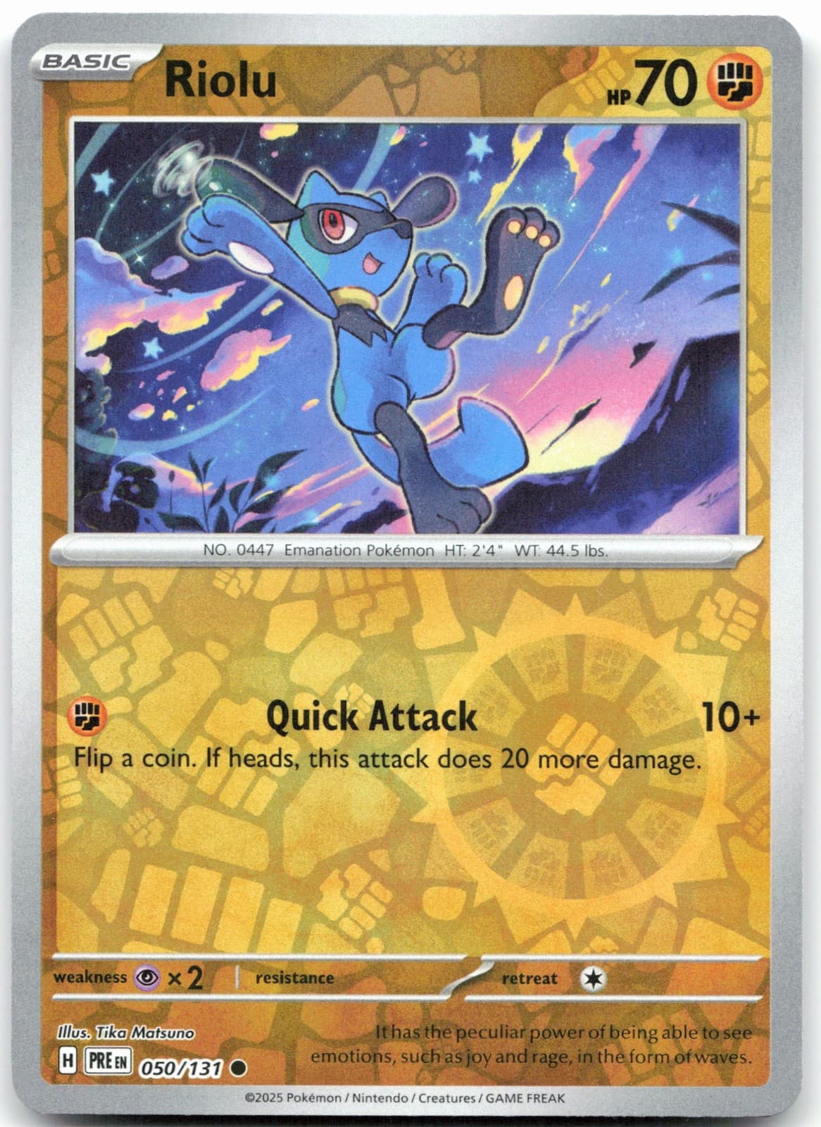 Riolu Pokemon SV: Prismatic Evolutions 050/131 NM