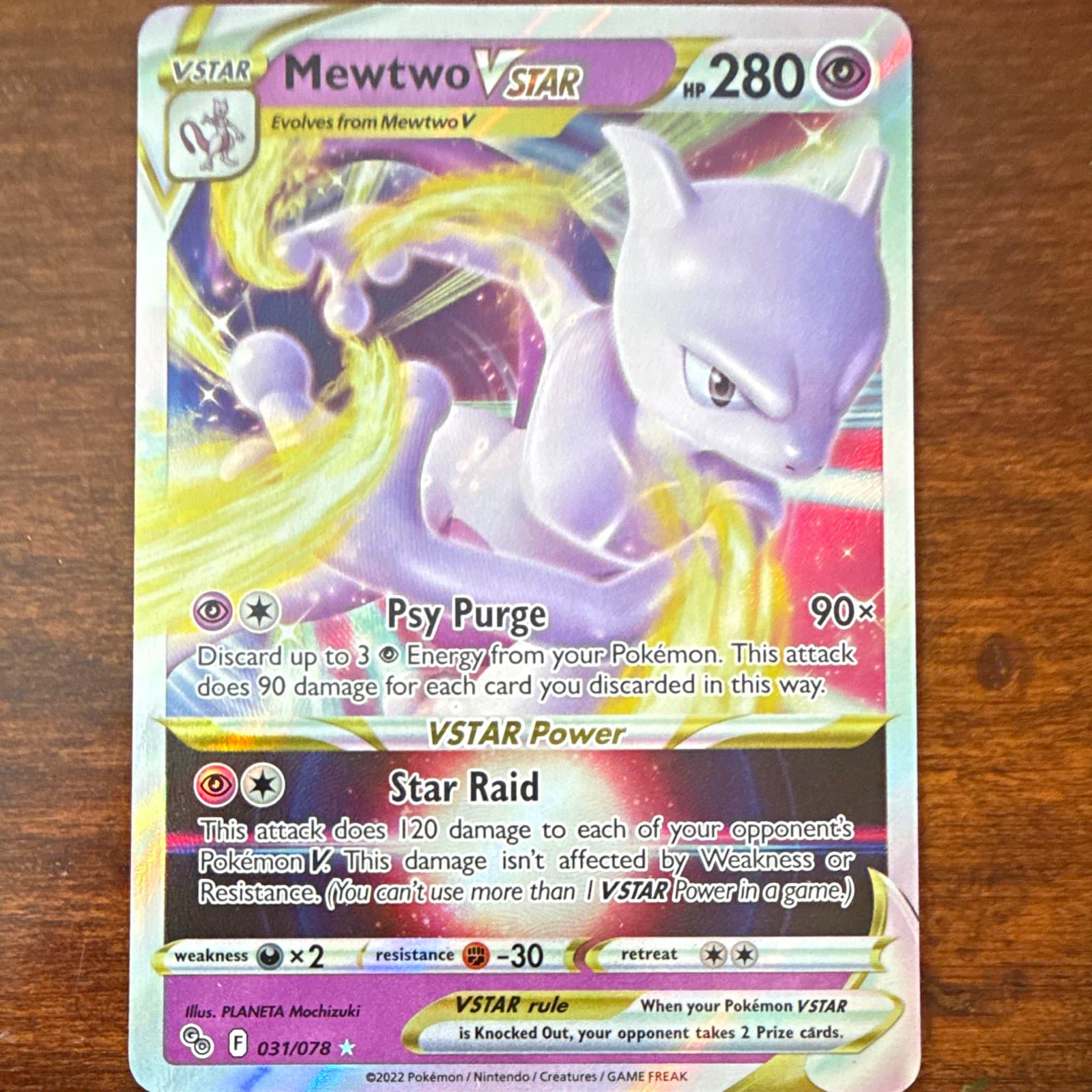 The Pokémon Company Mewtwo VSTAR Pokemon GO 031/078 Ultra Rare Holo EN 280HP