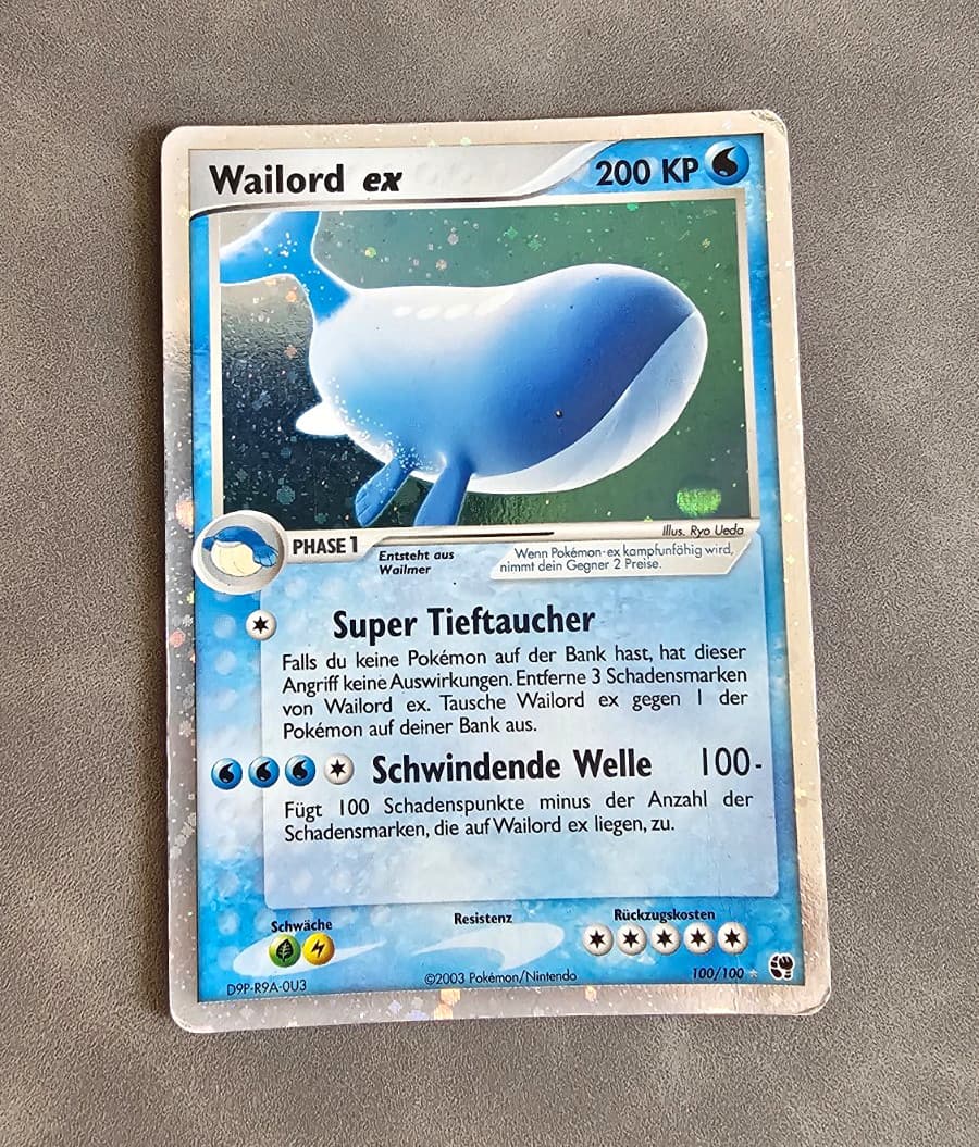 Nintendo Wailord ex EX 100/100 EX Sandsturm Holo Deutsch 2003 KP200