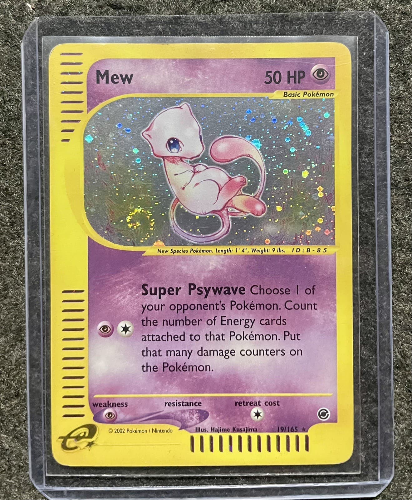 2002 Pokemon Expedition Base Set Mew Holo Rare 19/165 WOTC with SWIRL