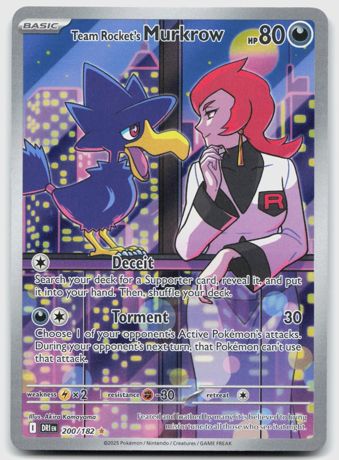 Team Rocket's Murkrow 200/182 (NM) - Destined Rivals - IR - Pokemon TCG