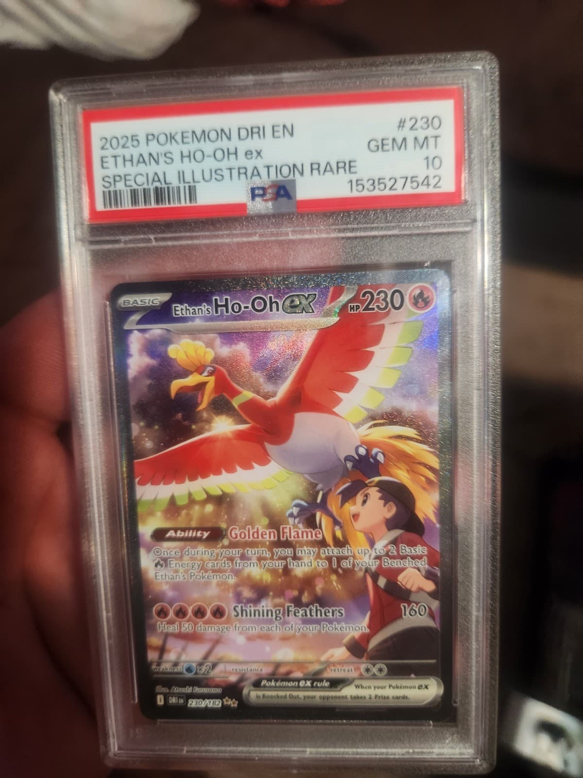 2025 Pokemon DRI EN Special Illustration Rare #230 Ethan's Ho-Oh ex PSA 10