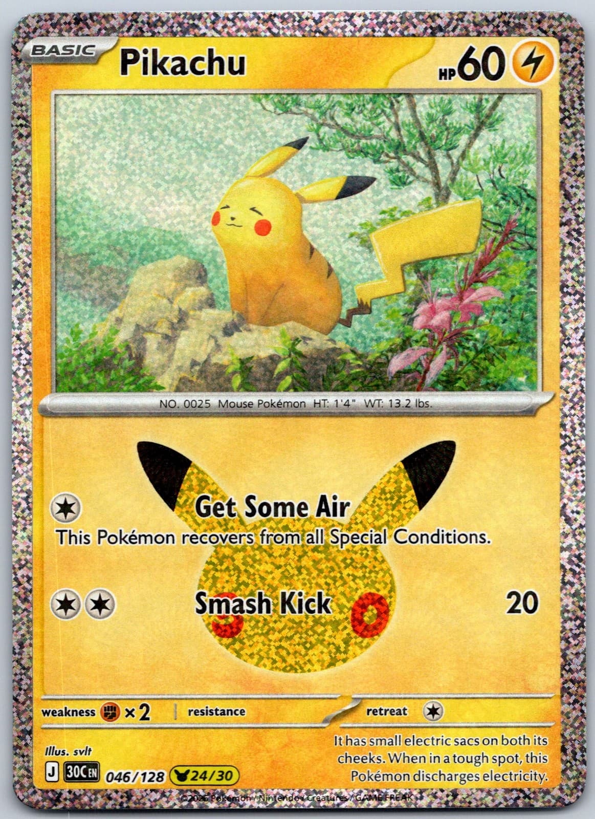 Pikachu 046/128 ME: 30th Celebration Pikachu Rare Pokemon TCG NM English 2026