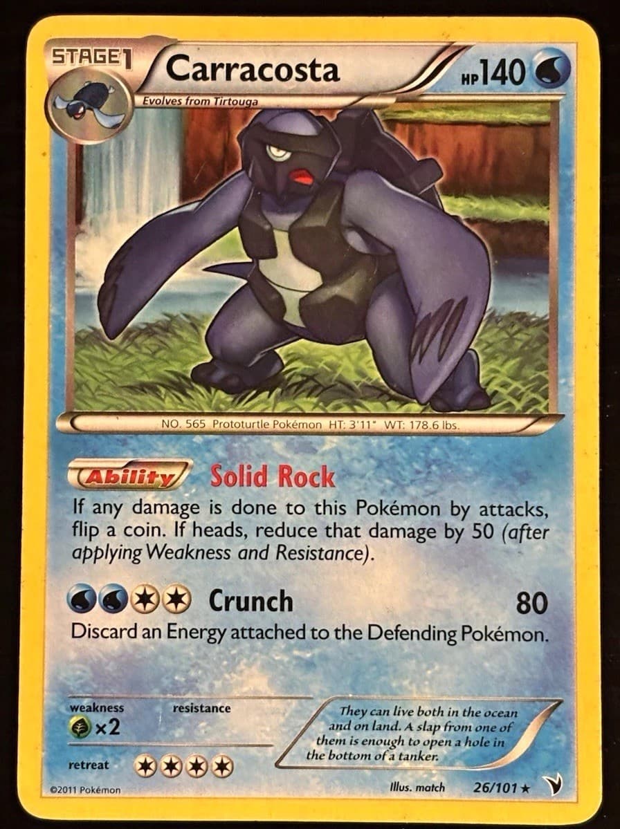 Carracosta 26/101 2011 Pokemon Noble Victories Non-Holo Rare - MP