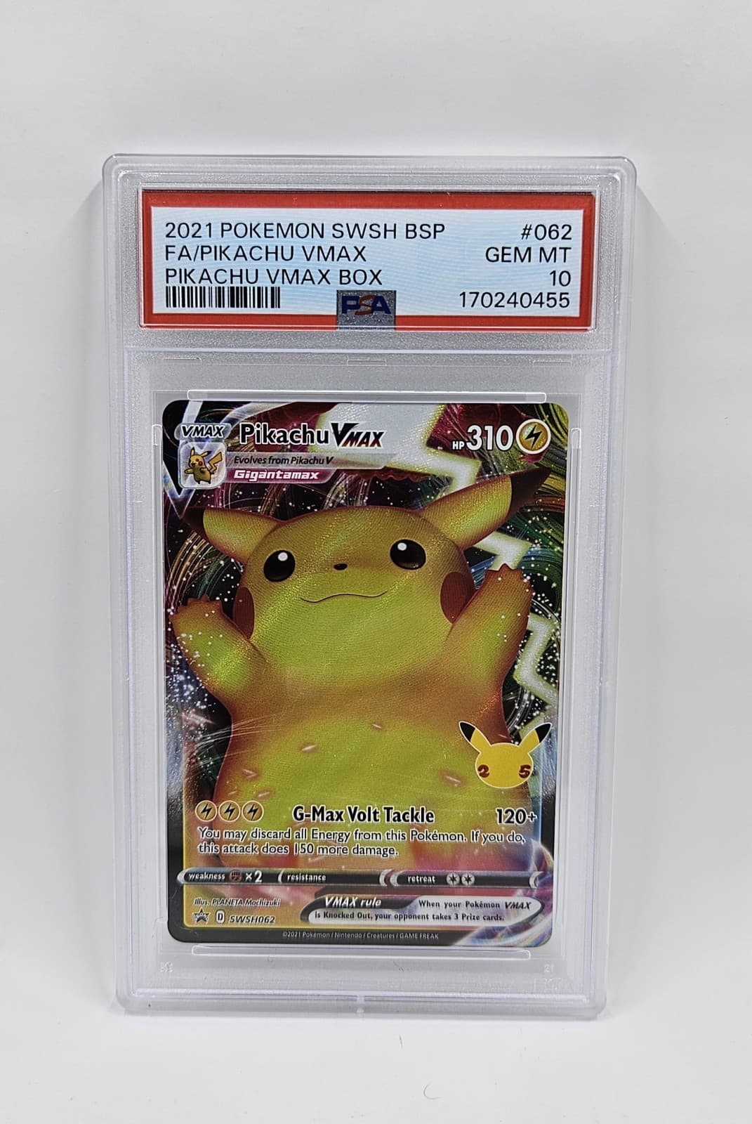 2021 Pokemon SWSH Celebrations Pikachu VMAX SWSH062 Promo PSA 10