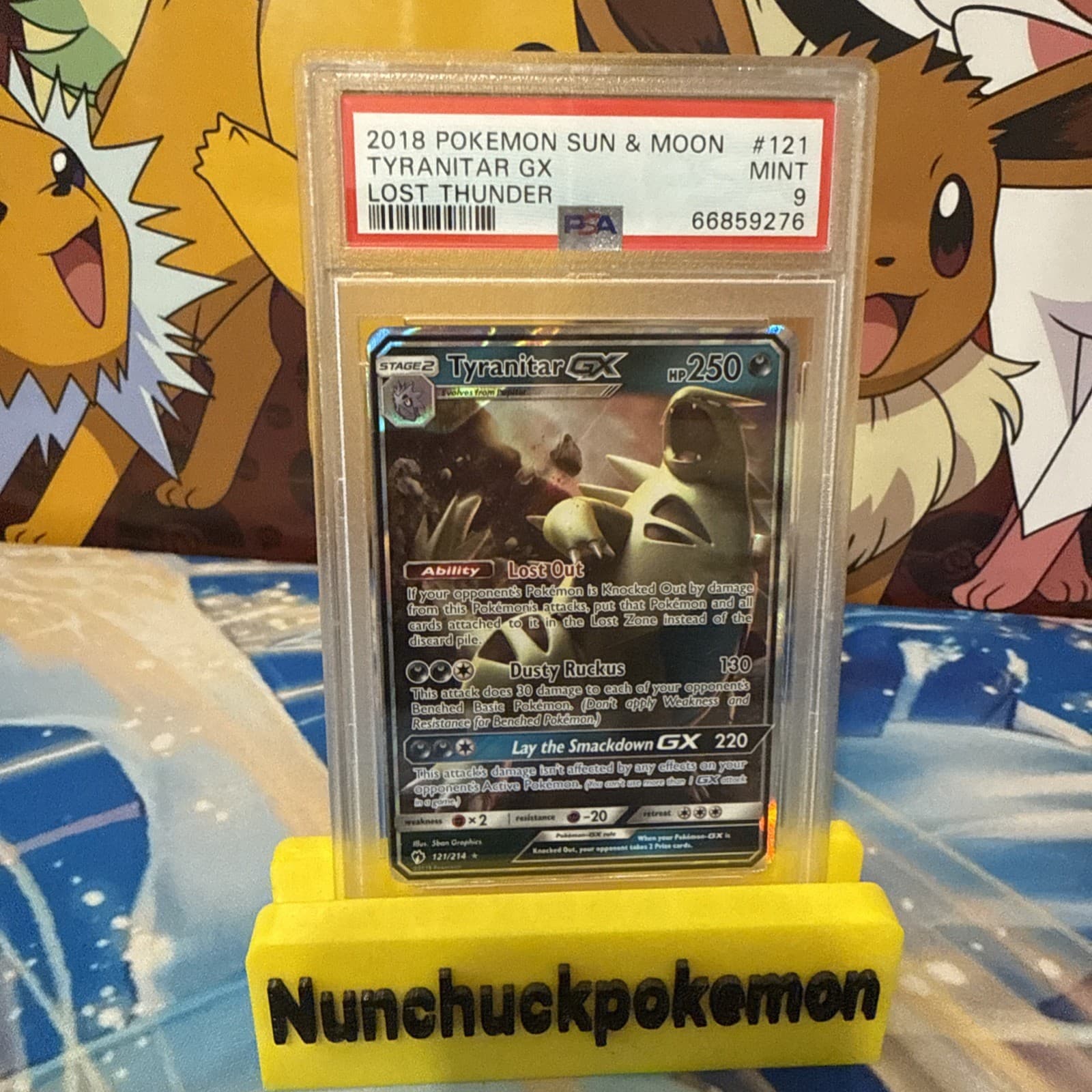 Tyranitar GX 121/214 Sm-Lost Thunder Holo PSA9