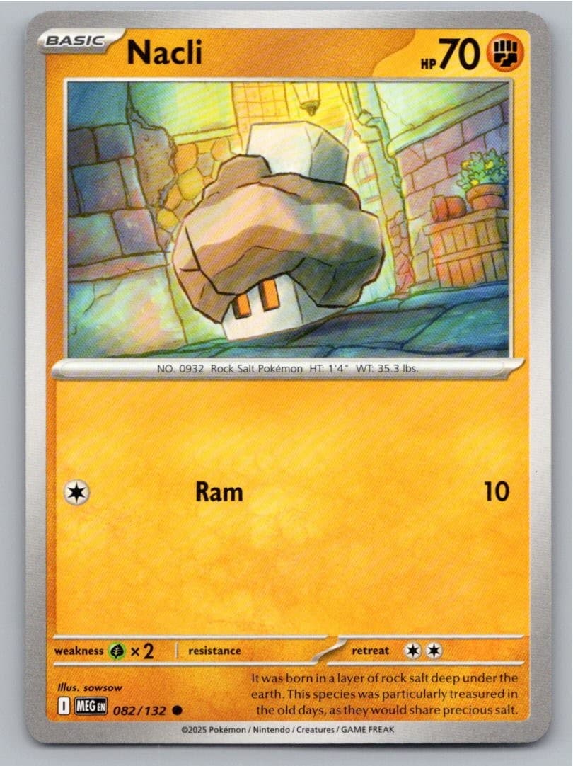 2025 POKEMON NACLI MEGA EVOLUTION 082/132 COMMON NM A53929 FREE S&H