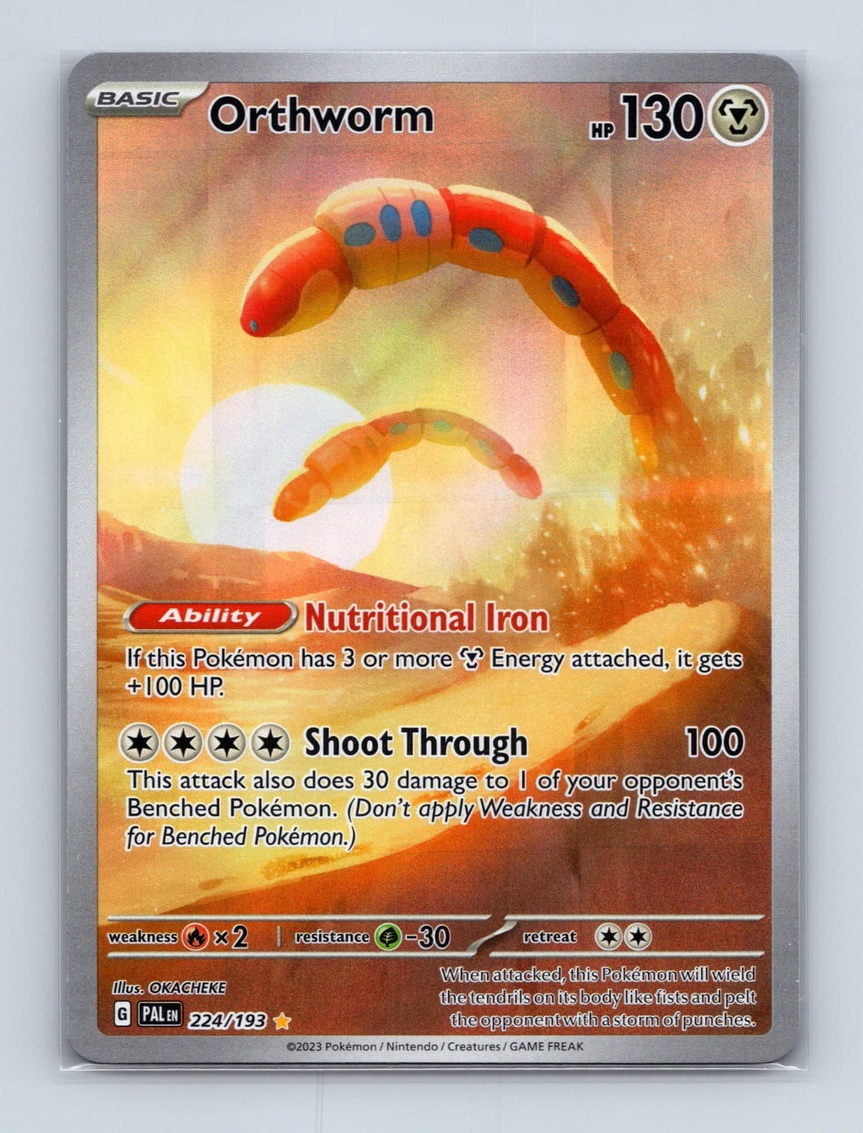 2023 Pokemon TCG Orthworm SV02: Paldea Evolved 224/193 Holo Illustration Rare NM