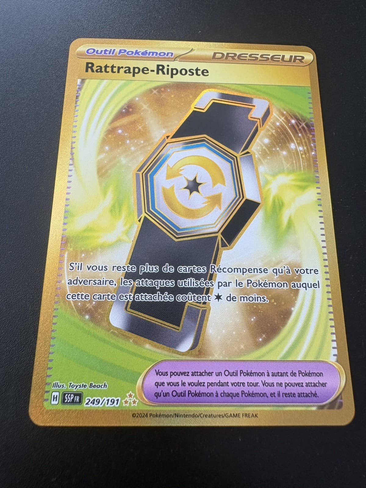Carte Pokemon Rattrape-Riposte GOLD 249/191 - Etincelles Déferlantes - EV08 FR