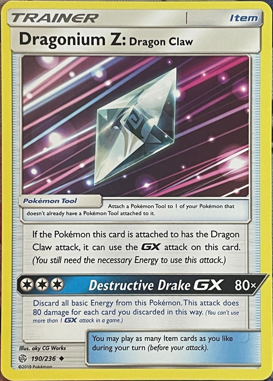Dragonium Z: Dragon Claw - 190/236 - Cosmic Eclipse Pokemon 2019