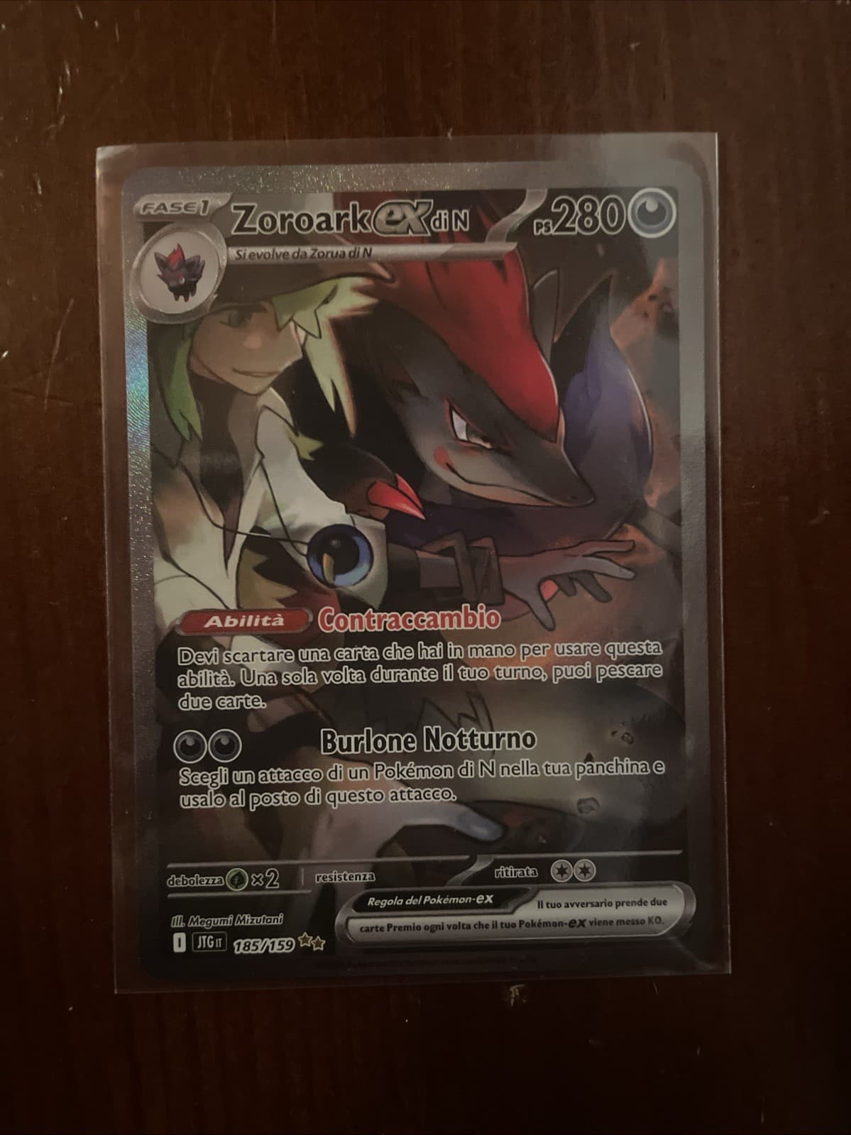 Carta Pokemon Zoroark EX Di N Full Alt. Art 185/159 ITA