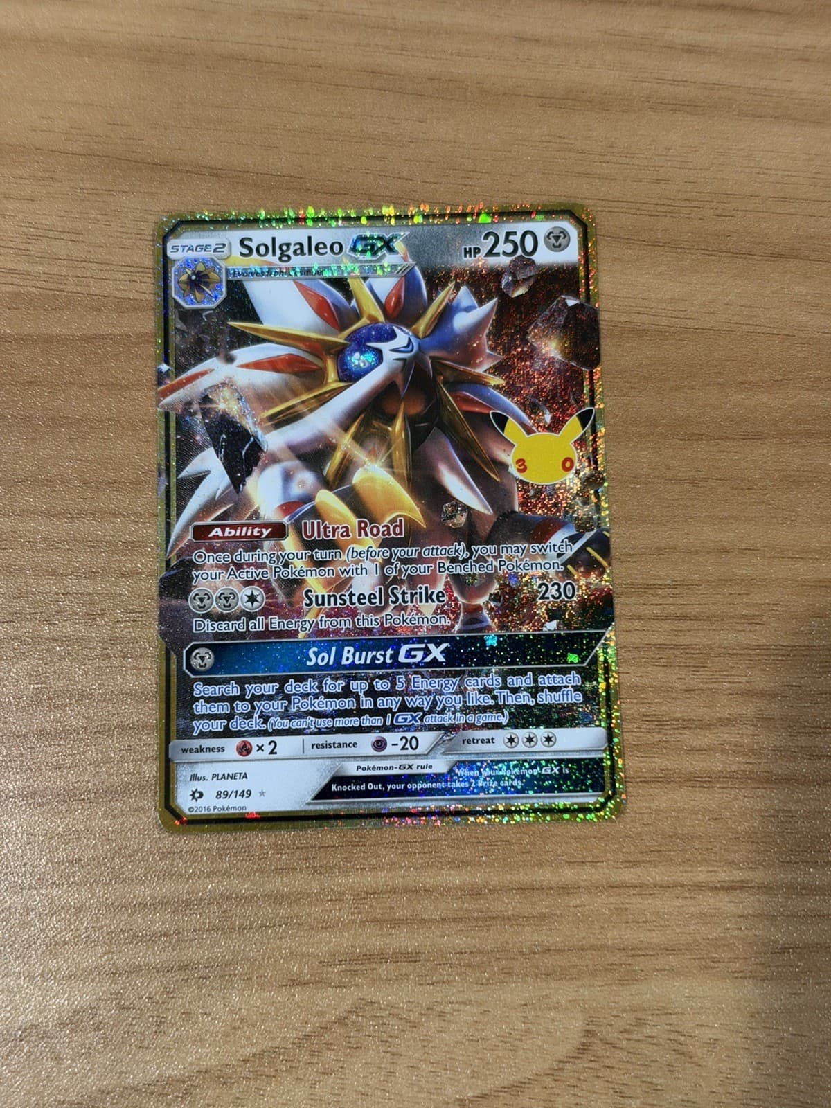 Pokemon TCG Solgaleo GX 89/149 30th Celebration Holo English Classic Collection