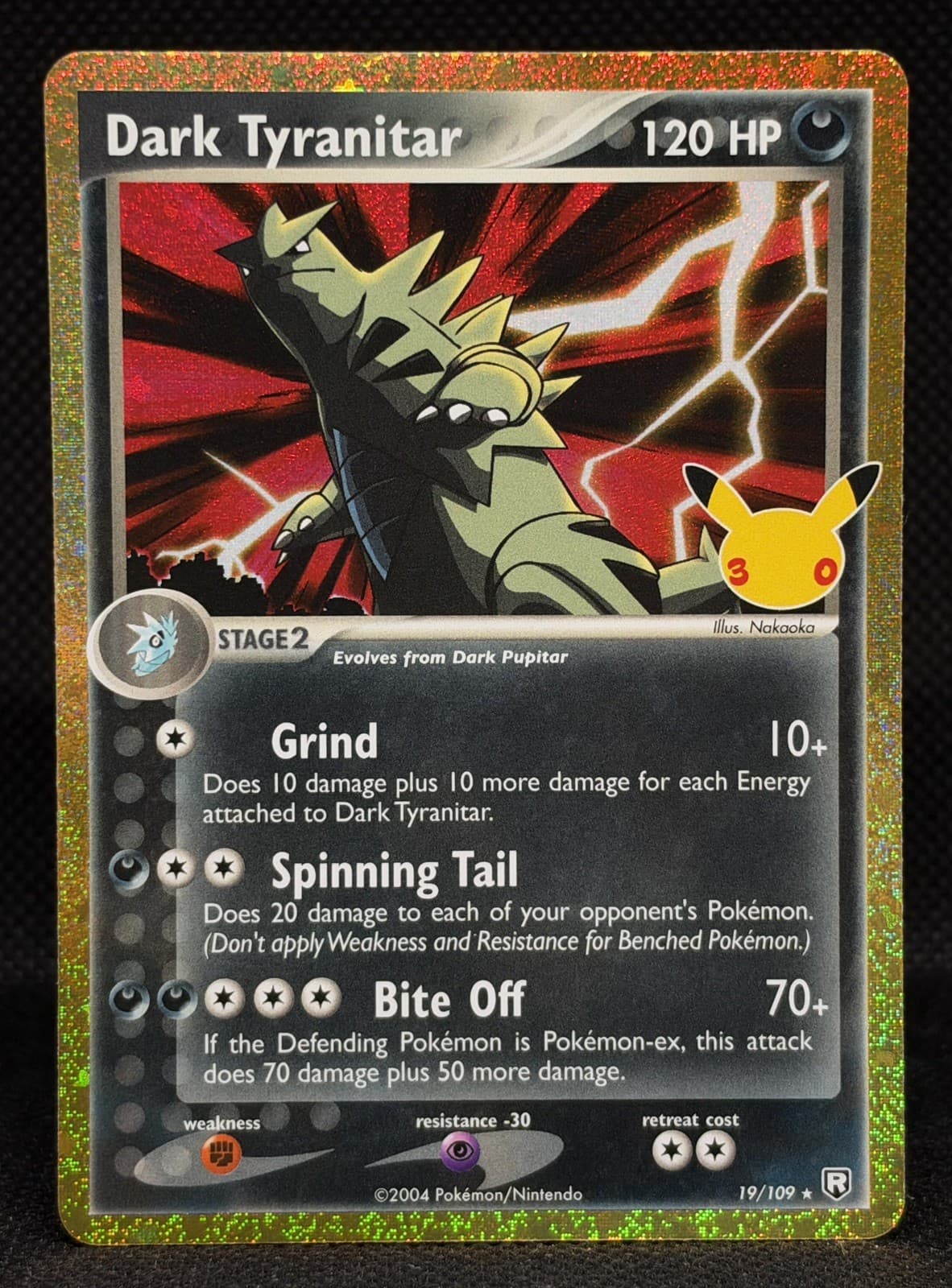 Dark Tyranitar 19/109 30th Celebration Classic Collection Pokemon NM