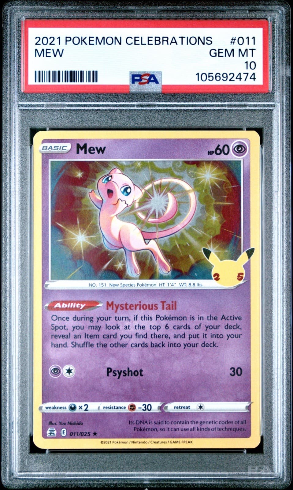 2021 POKEMON CELEBRATIONS #011 MEW PSA 10