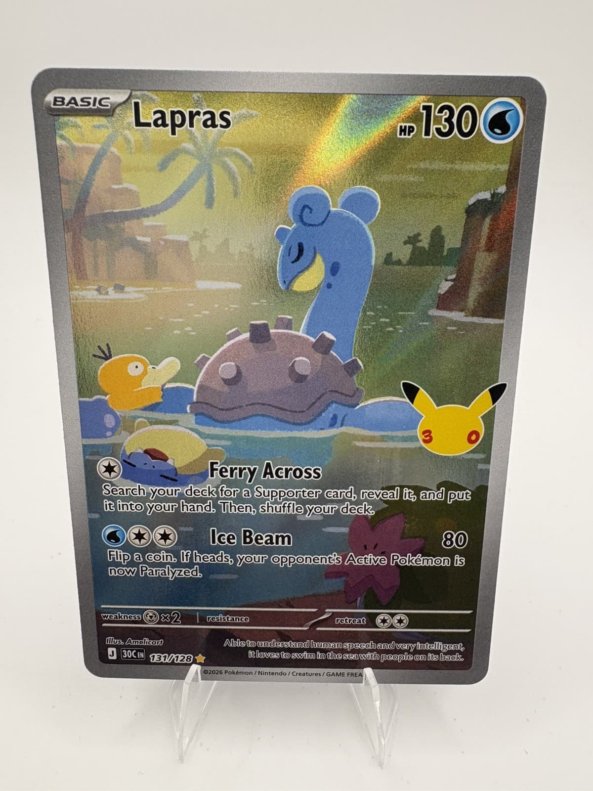 Pokemon TCG 30C 131/128 Lapras 30th Anniversary Celebration IR Pokemon TCG 2026