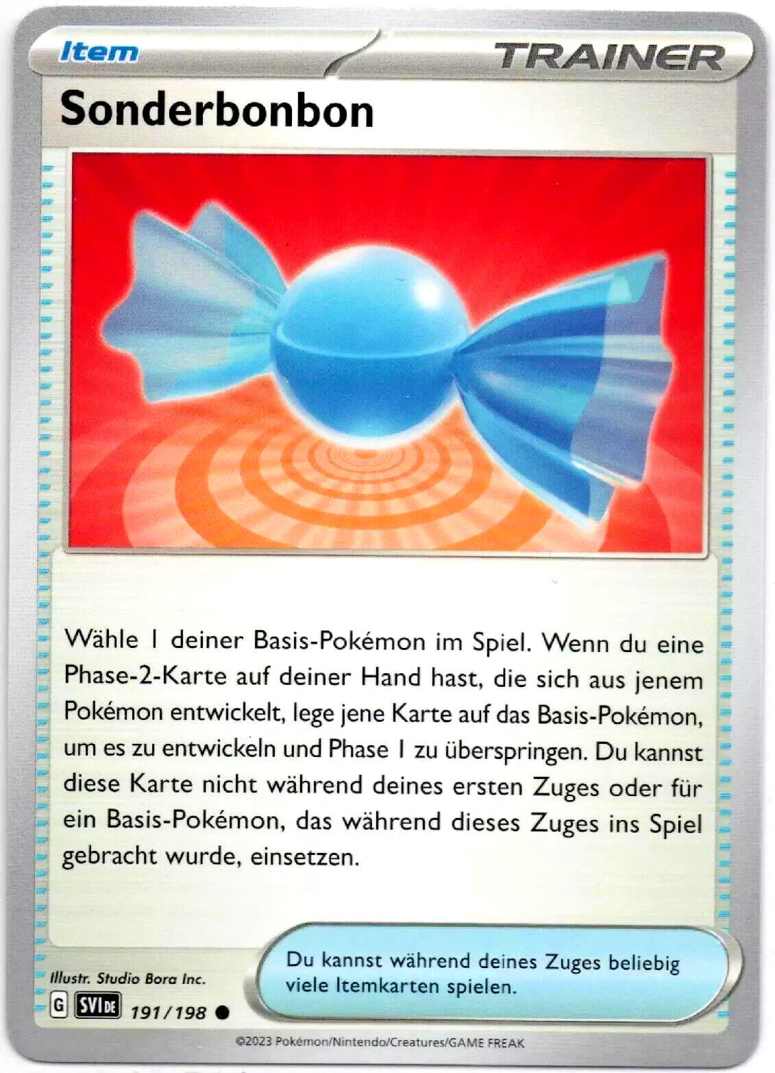 Pokemon Karte Sonderbonbon SVI 191/198 Karmesin und Purpur Trainer Item NM DE