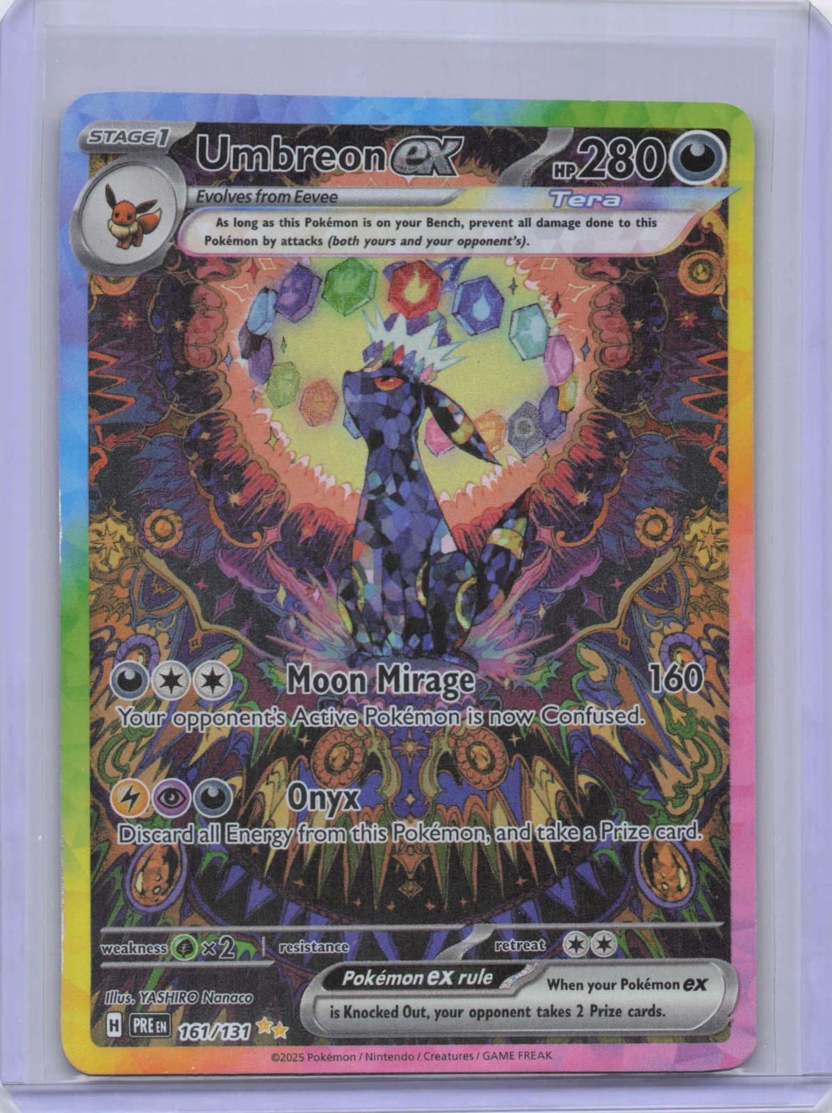 Umbreon ex SIR 161/131 Prismatic Evolutions Pokemon Factory Edge Chipping MP+