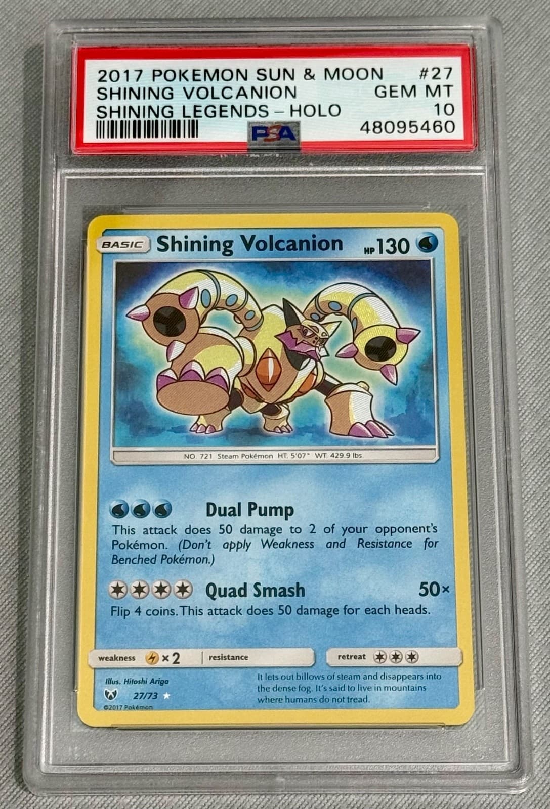 2017 Pokemon Sun And Moon Shining Legends Shining Volcanion #27 PSA 10 Holo