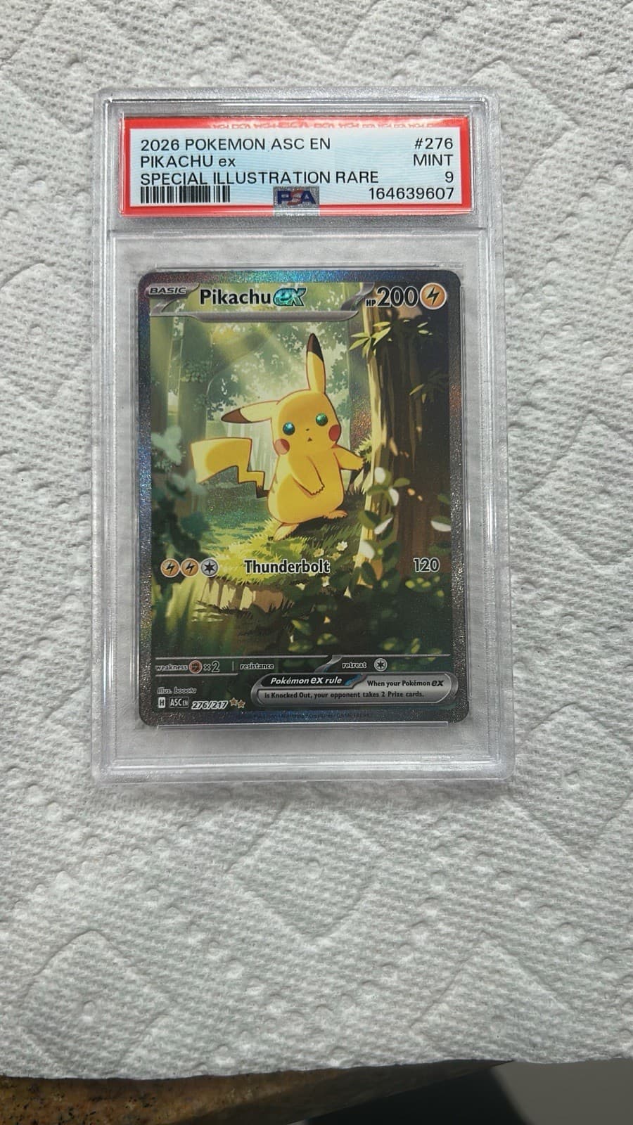Pikachu ex 276/217 Me: Ascended Heroes SIR Holo PSA 9 English Treekachu