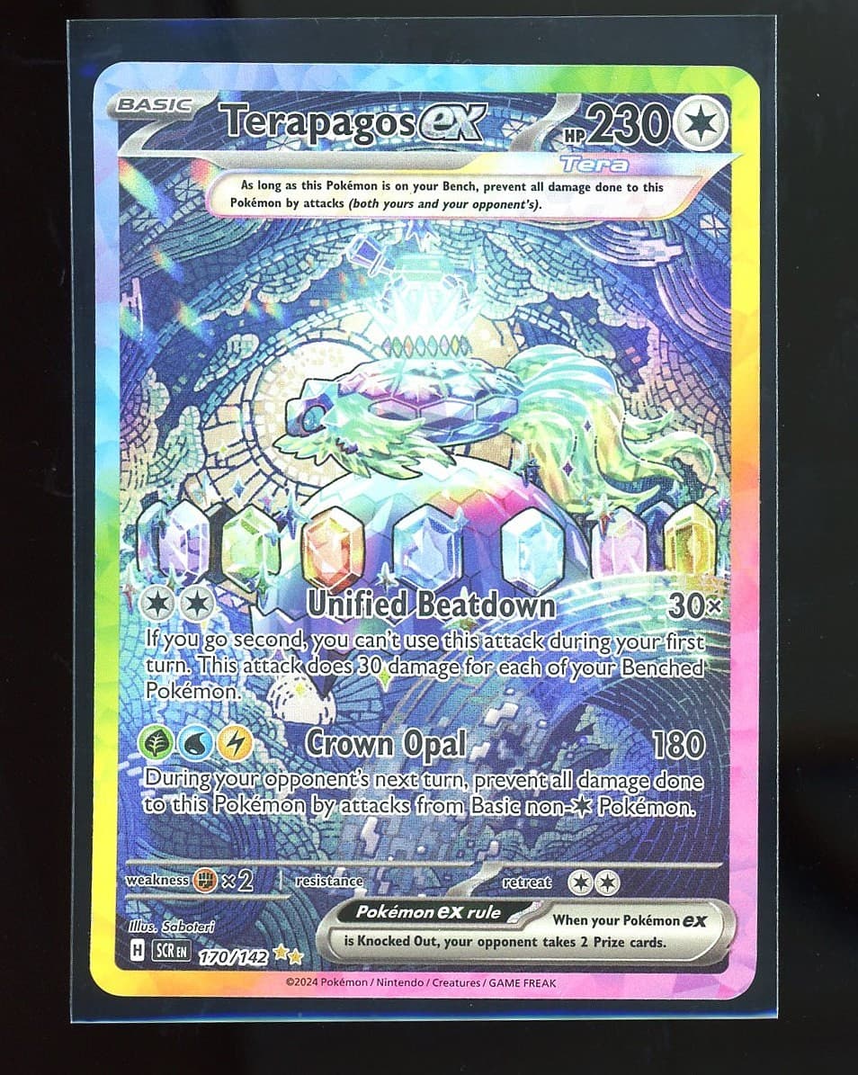 2024 Pokemon Terapagos ex 170/142 Sv07 Stellar Crown Holo #170 Centered