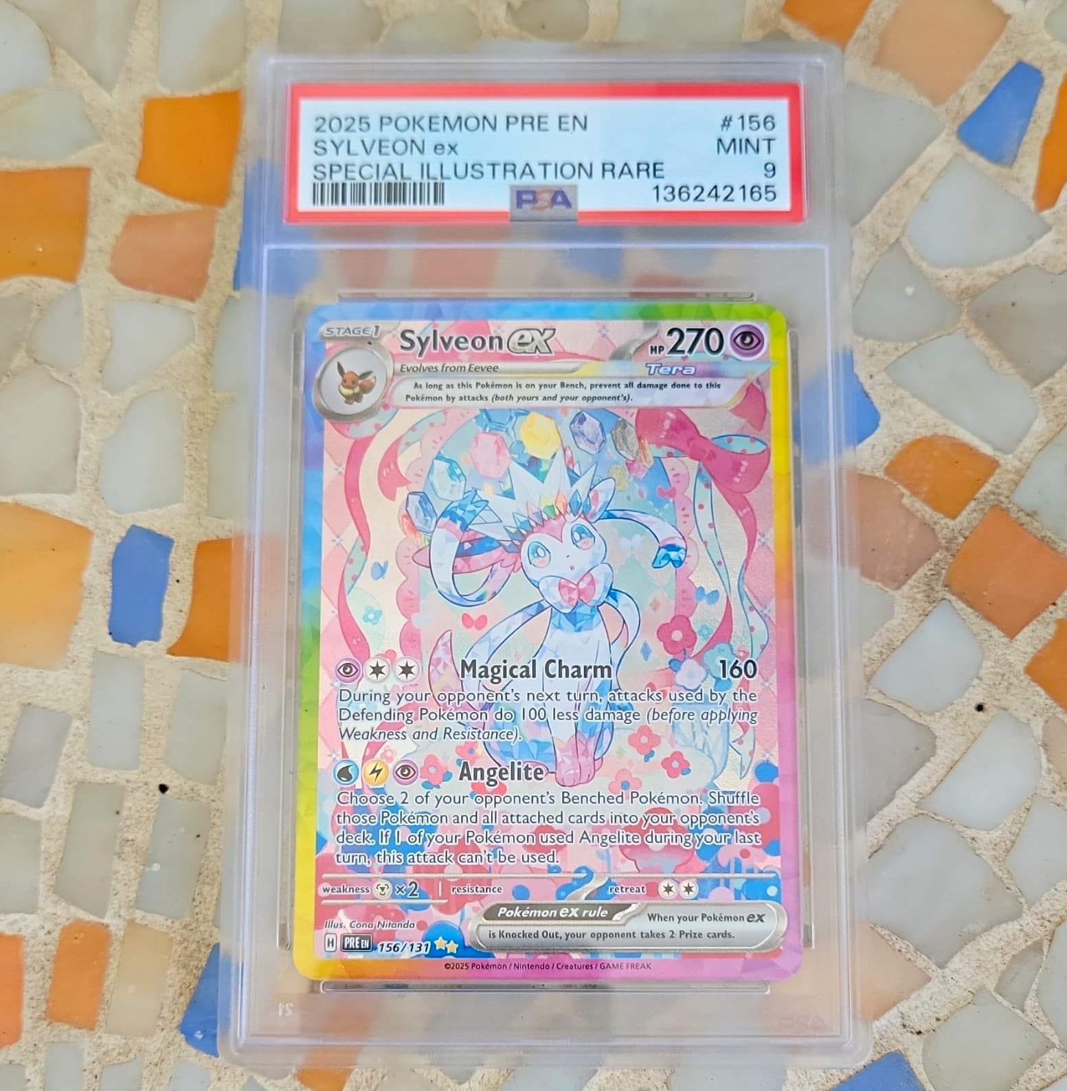 Pokemon 2025 Prismatic Evolutions Sylveon ex 156/131 SIR Holo English PSA 9