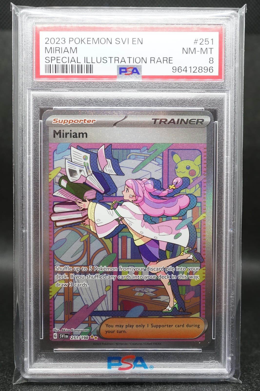 2023 Pokemon Miriam 251/198 SV01 Special Illustration Rare Holo PSA 8