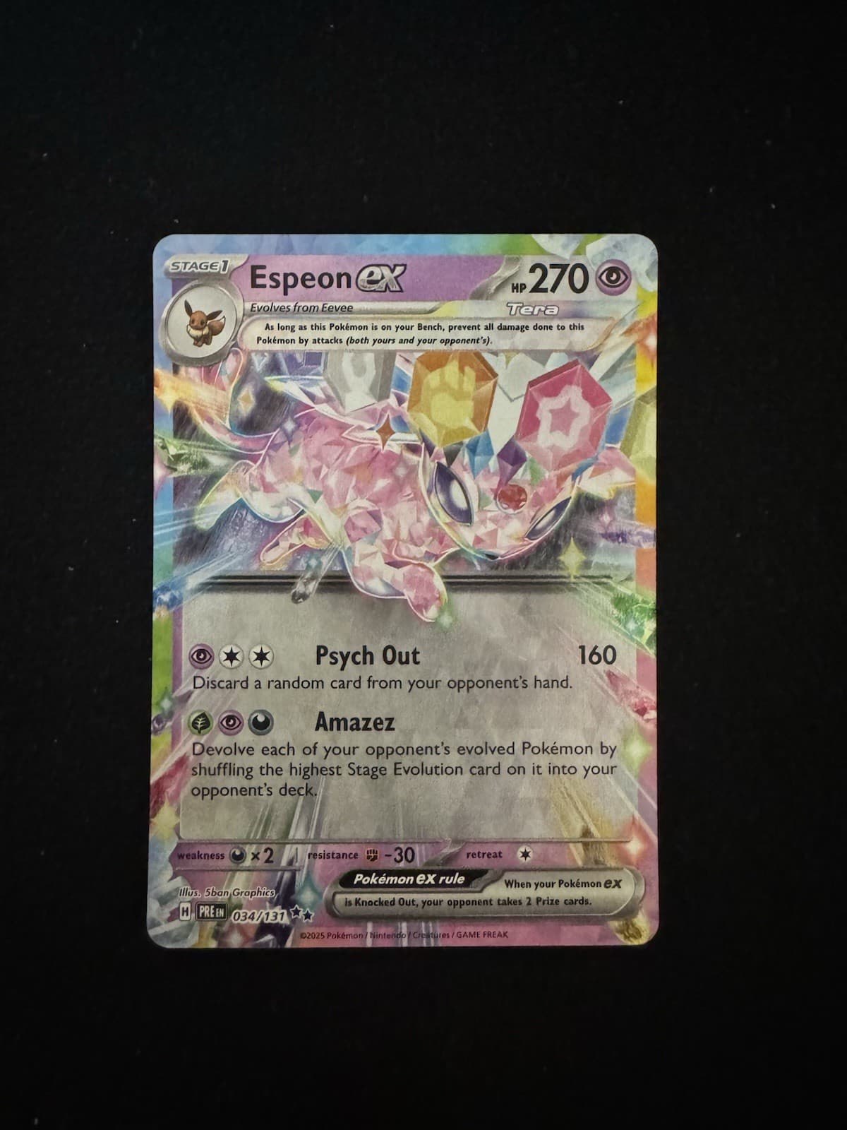 2025 Pokemon Prismatic Evolutions Espeon ex Promos #034/131
