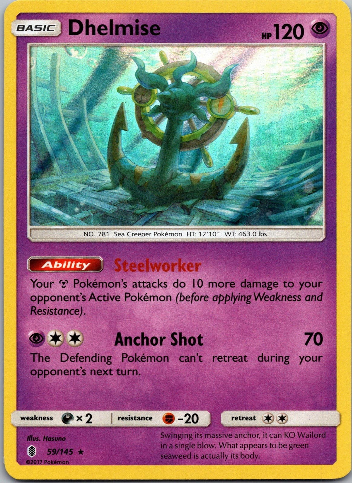Dhelmise 59/145 SM - Guardians Rising Holofoil NM
