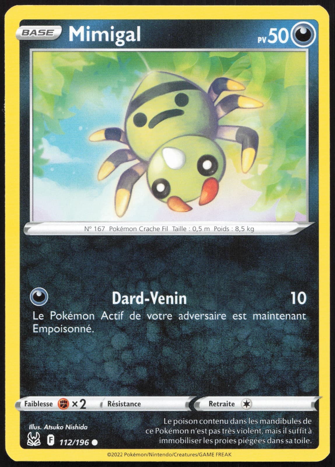 Carte Pokémon Mimigal 112/196 Origine Perdue Français