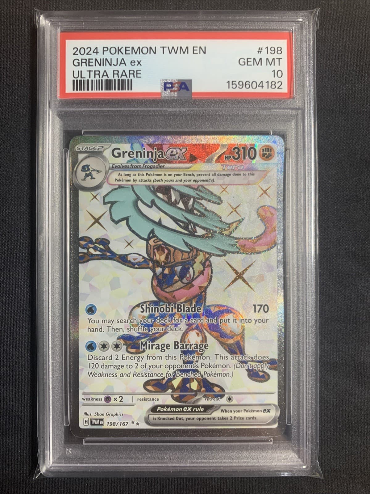 PSA 10 Greninja ex 198/167 Twilight Masquerade SV06 EN Full Art Holo UR