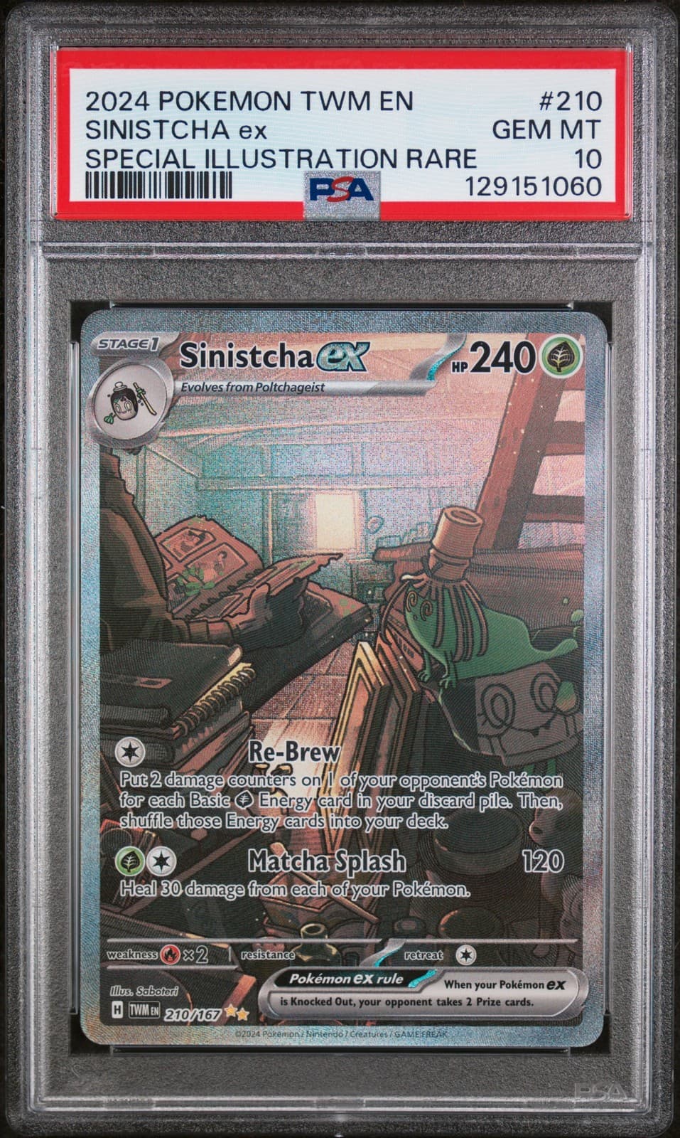 Sinistcha EX 210/167 Twm En-Twilight Masquerade Pokemon PSA 10