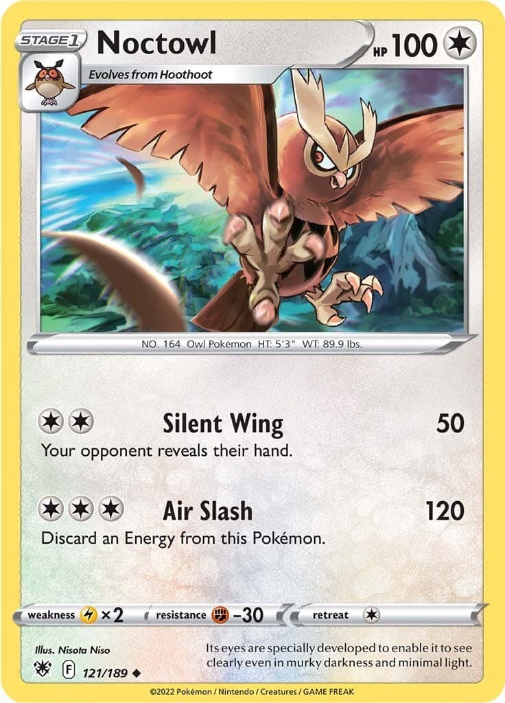 Pokemon Noctowl 121/189 SWSH10: Astral Radiance Uncommon NM