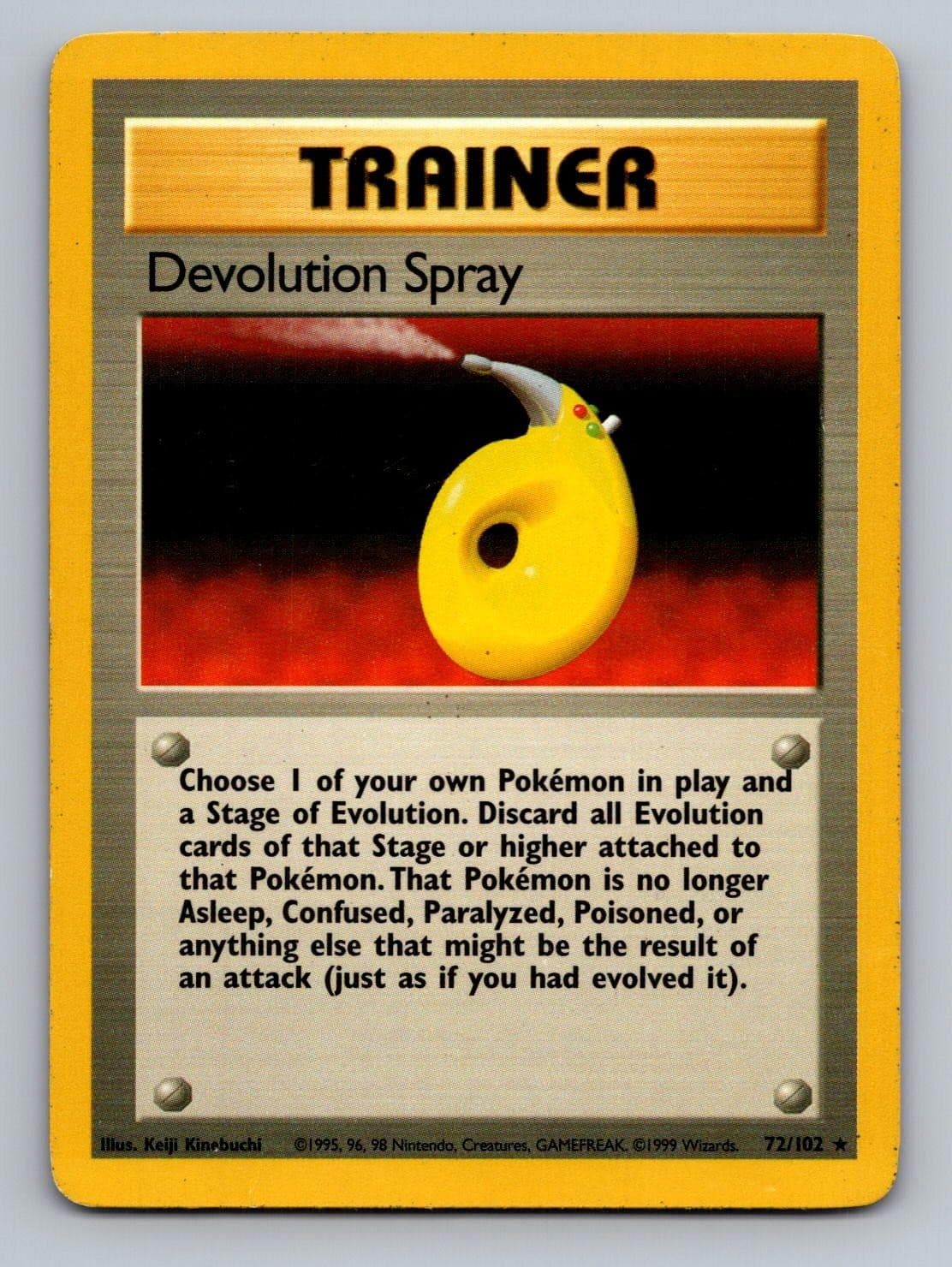 Devolution Spray 72/102 Rare Base Set Unlimited Pokemon Lightly Played