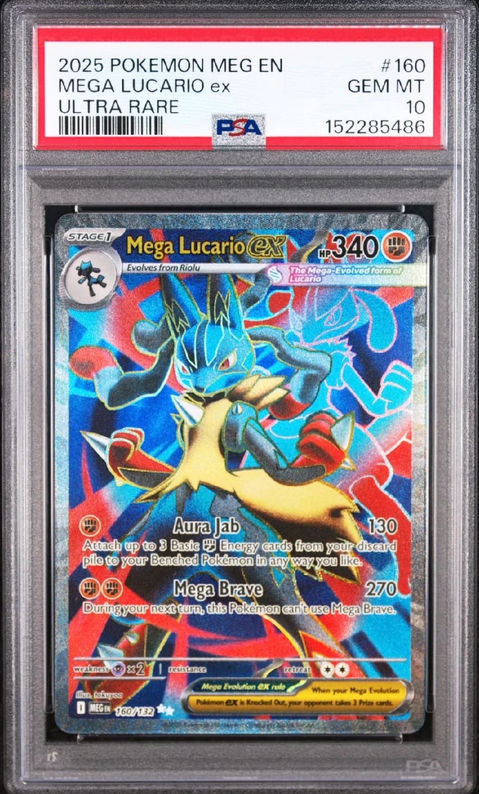 Mega Evolution#160 Mega Lucario ex Ultra Rare PSA 10