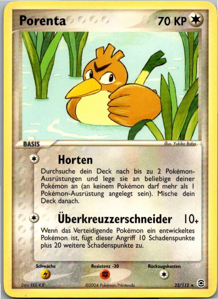Pokémon Porenta 23/112 EX Feuerrot & Blattgrün 2004 Deutsch