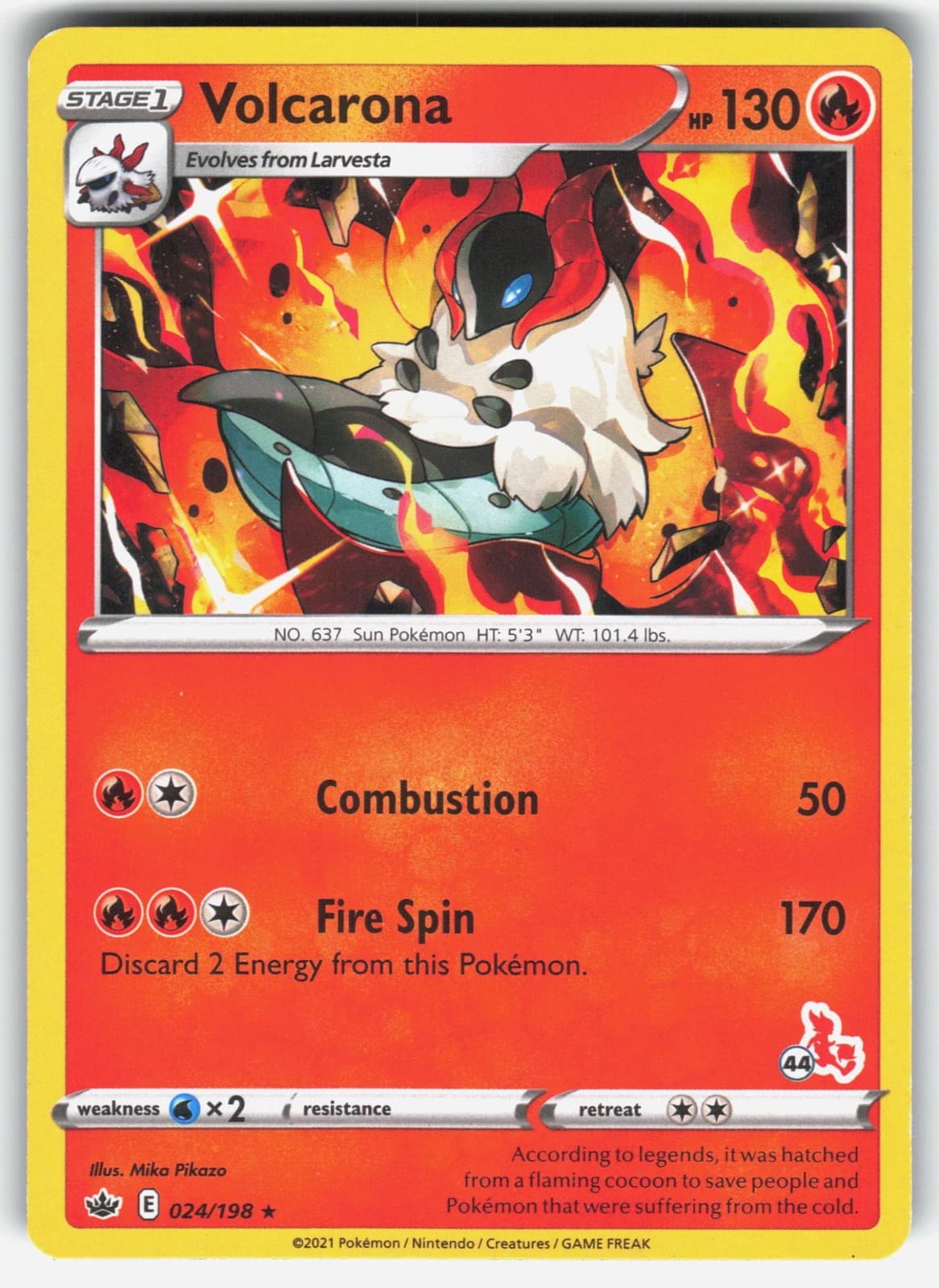 Volcarona 024/198 SWSH06: Chilling Reign Pokemon Rare EN Lightly Played