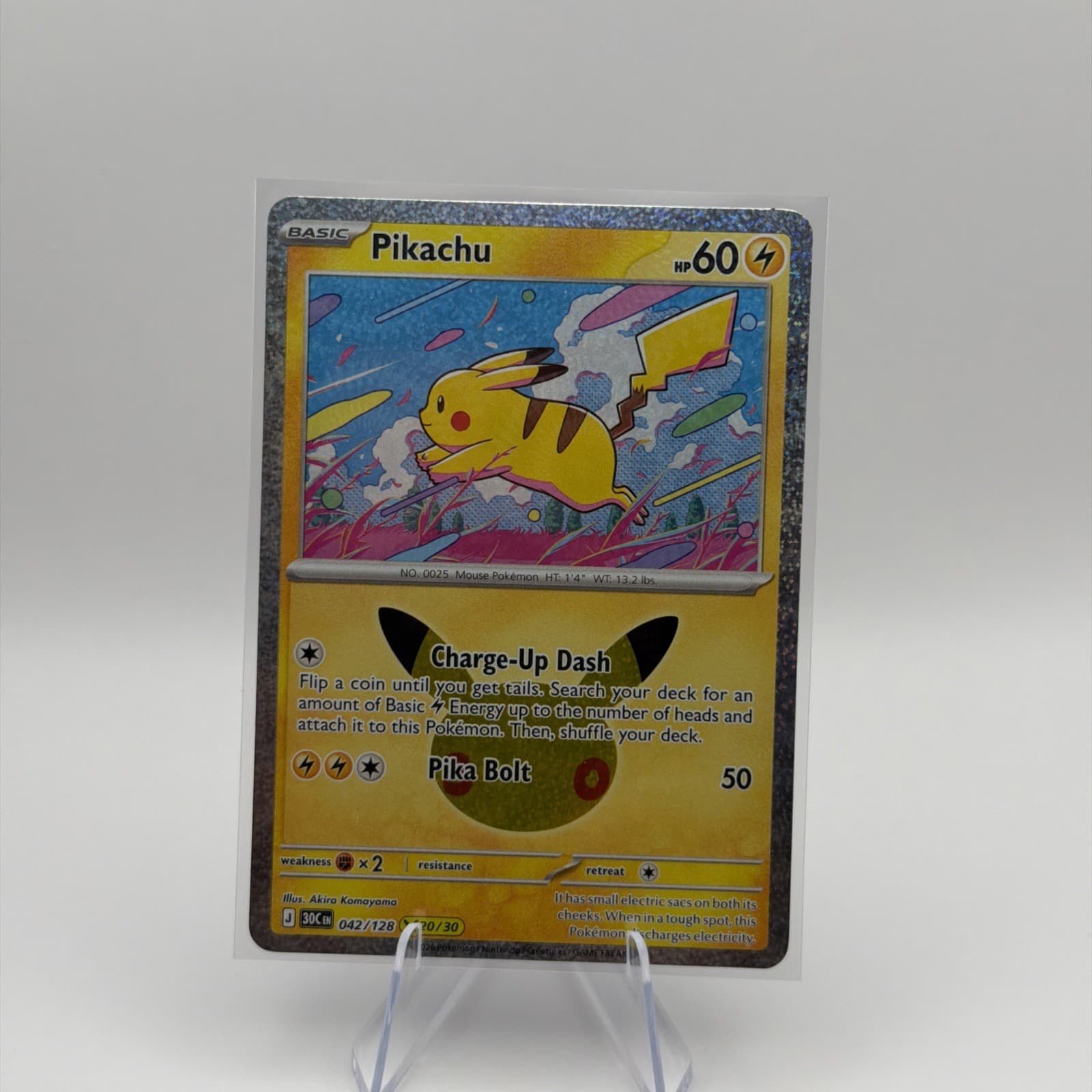 Pikachu 30th Celebration #42/128 20/30 Holo Pokemon TCG English