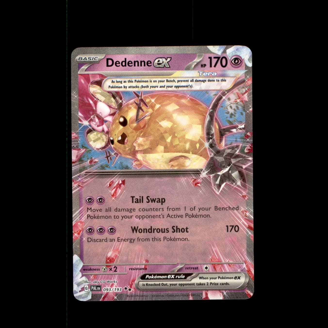 Dedenne ex 093/193 Double Rare Paldea Evolved Pokemon Holo Near Mint