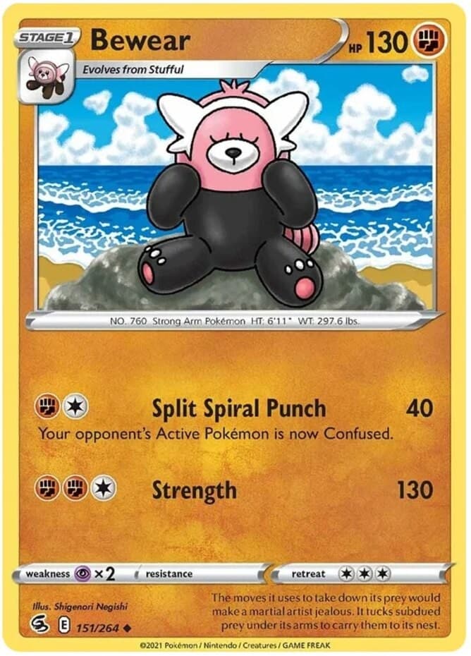 Bewear - 151/264 - Uncommon (Near Mint) Fusion Strike - Fighthing Pokémon